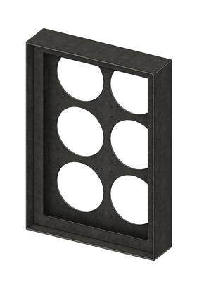 An assembled view showing all of the foam board pieces put together.